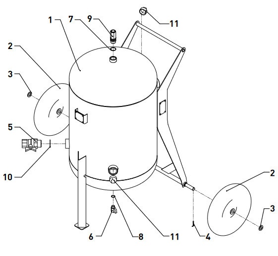 Сборочный чертеж запчастей коалесцентных осушителей CK-250 Contracor